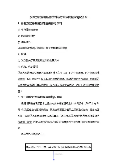 水土保持方案所需资料与审批程序介绍