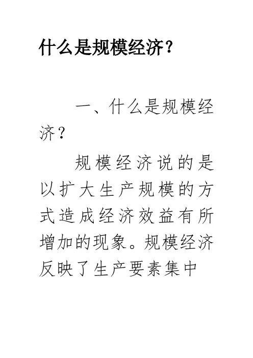 什么是规模经济