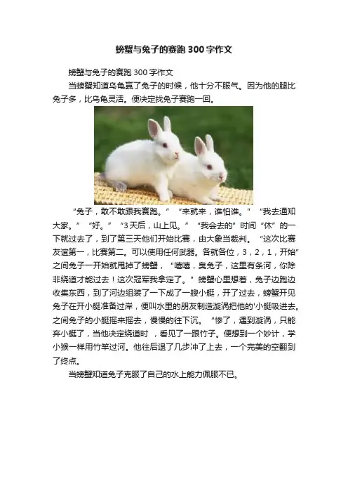 螃蟹与兔子的赛跑300字作文