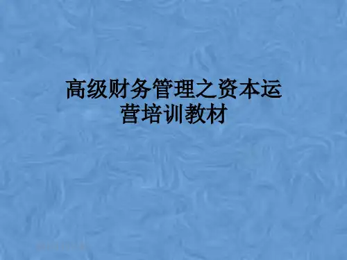 高级财务管理之资本运营培训教材
