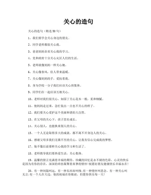 关心的造句