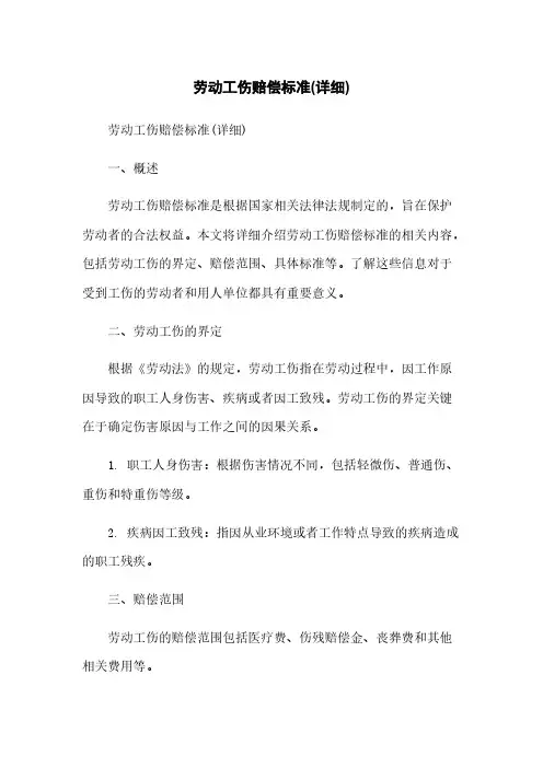 劳动工伤赔偿标准(详细)