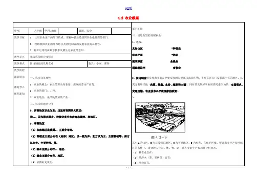 八年级地理上册 4.2 农业教案 (新版)新人教版 教案