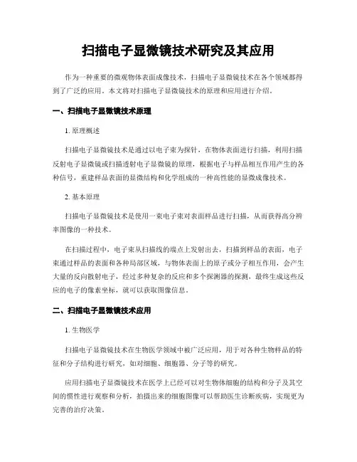 扫描电子显微镜技术研究及其应用