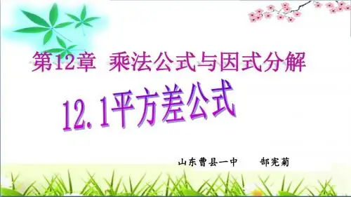 2018-2019学年青岛版七年级下册12.1 《平方差公式》课件(共16张PPT)