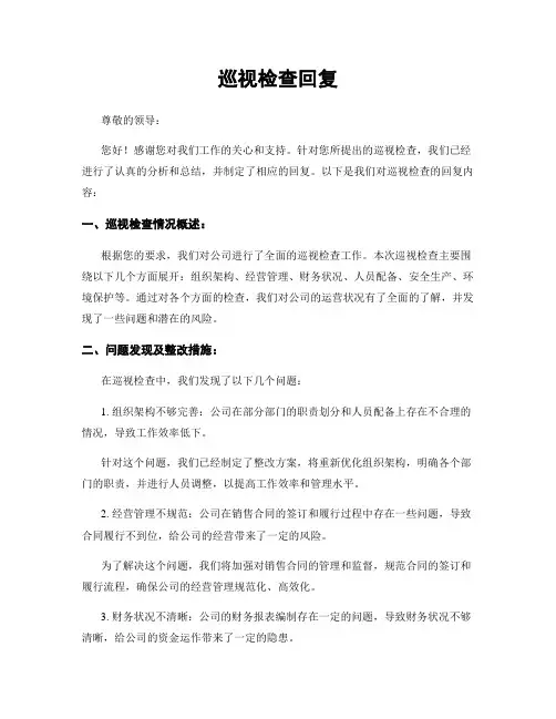 巡视检查回复