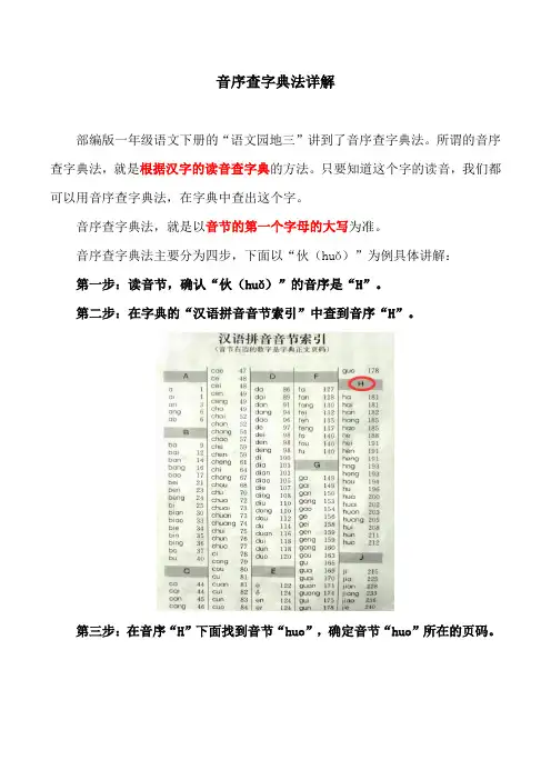 一年级语文下册音序查字典法详解和练习