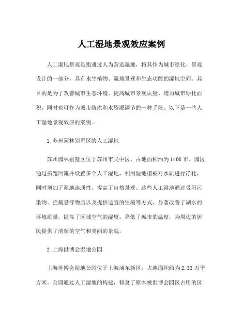人工湿地景观效应案例