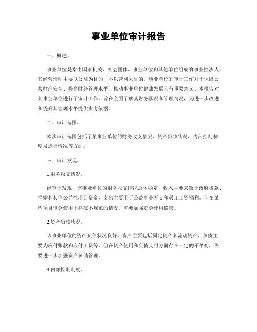 事业单位审计报告