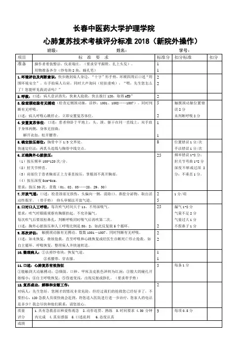2018心肺复苏操作标准 - 院外版