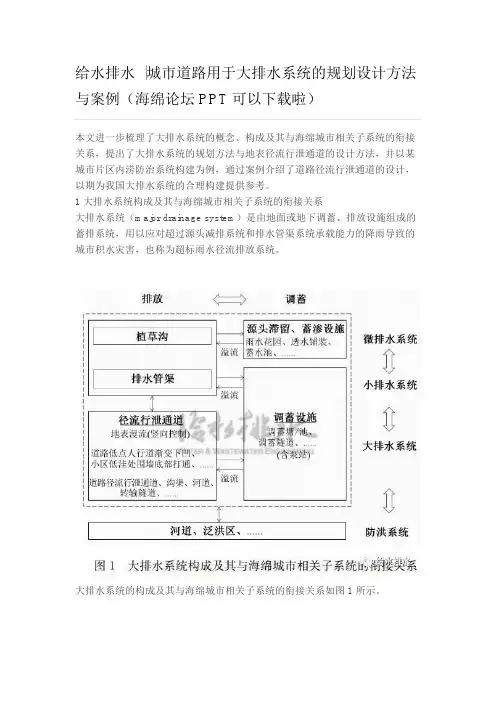 城市道路用于大排水系统的规划设计方法与案例