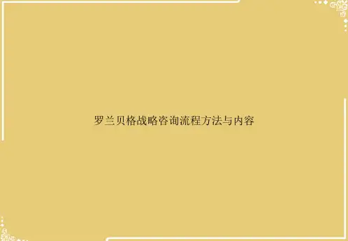 罗兰贝格战略咨询流程方法与内容【共85张PPT】