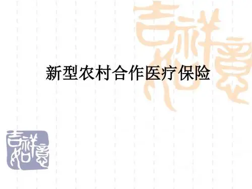 新型农村合作医疗保险ppt课件