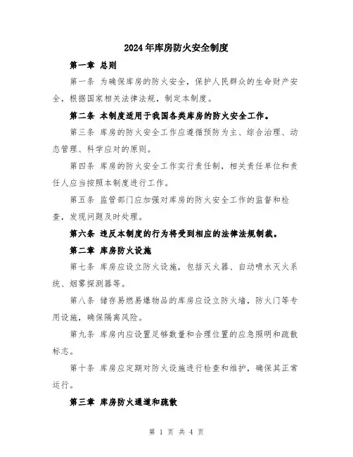 2024年库房防火安全制度