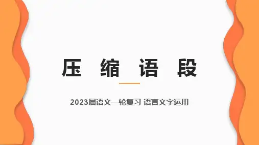 2023届高考专题复习：压缩语段+课件38张