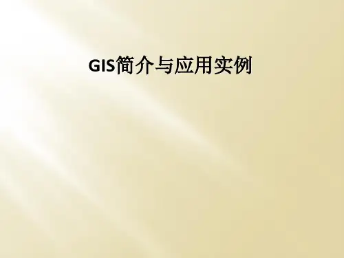GIS简介与应用实例