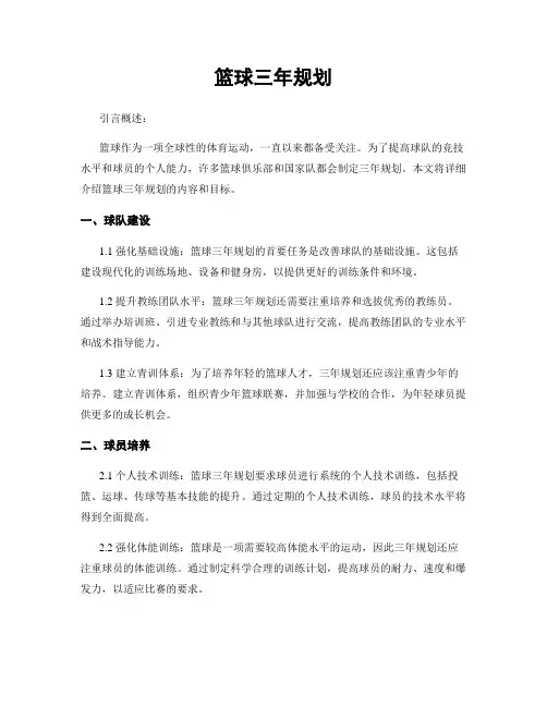 篮球三年规划