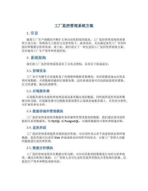 工厂监控管理系统方案
