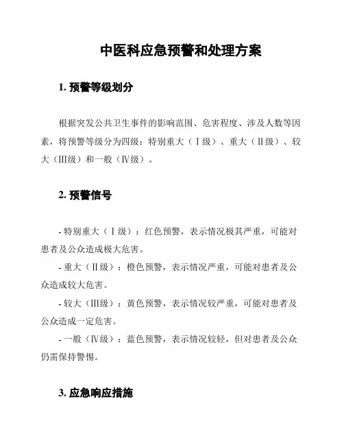 中医科应急预警和处理方案