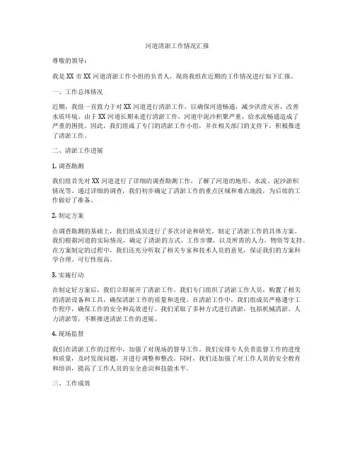 河道清淤工作情况汇报