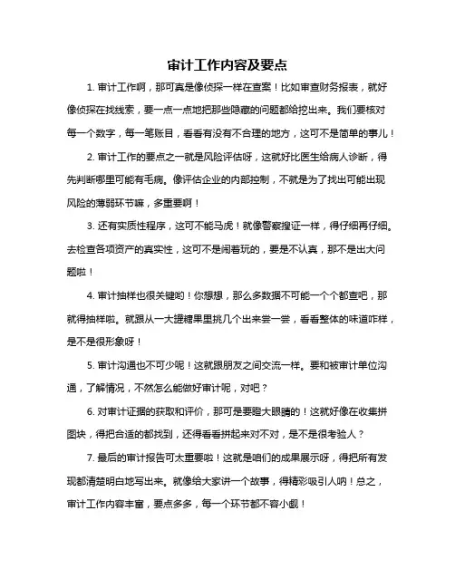 审计工作内容及要点