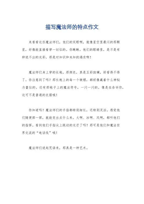 描写魔法师的特点作文