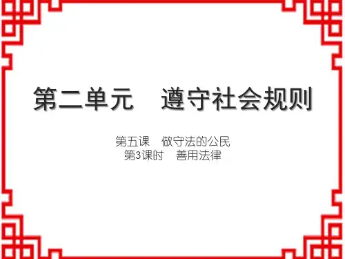 人教部编版8上道法习题课件 第二单元 遵守社会规则 第五课 做守法的公民 第3课时 善用法律