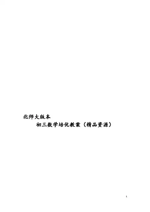 北师大版本数学九年级上册培优精品(全套)