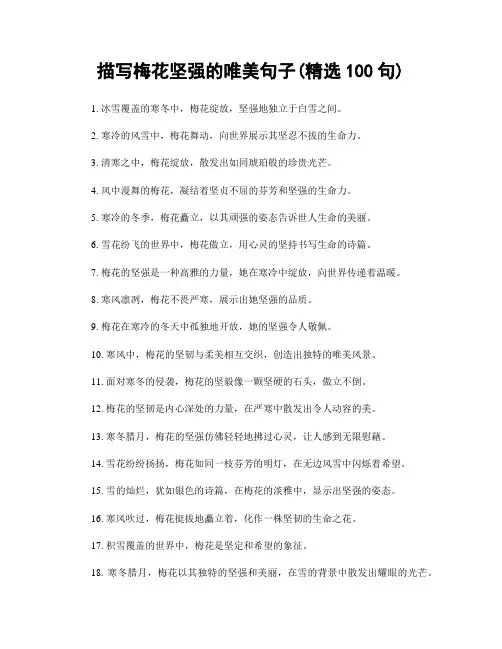 描写梅花坚强的唯美句子(精选100句)