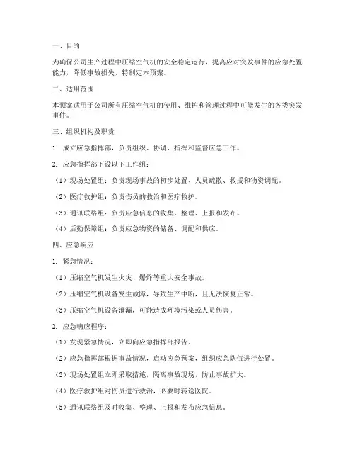 压缩空气机的应急预案