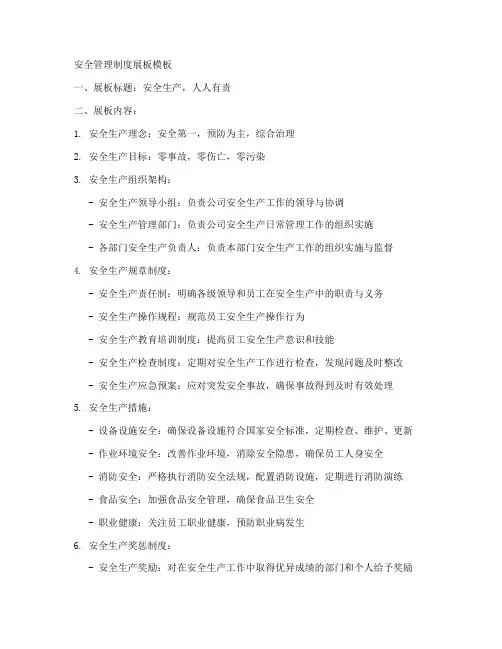 安全管理制度展板模板