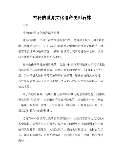 神秘的世界文化遗产昆明石林