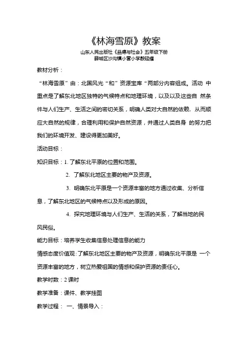 《林海雪原》教案.doc