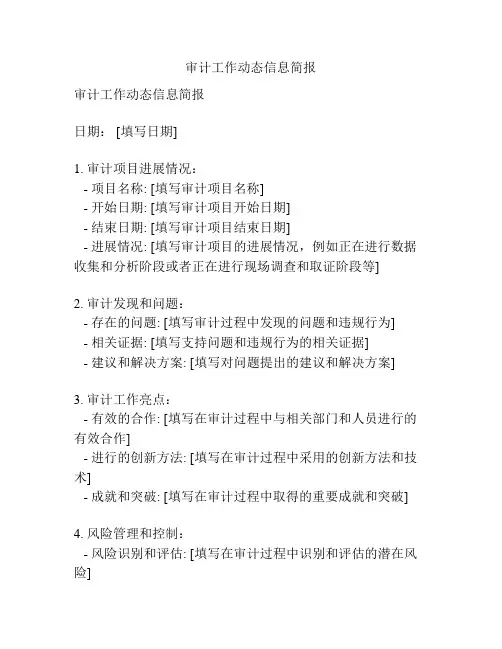 审计工作动态信息简报