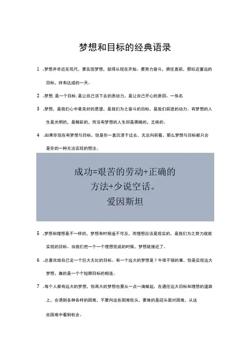 梦想和目标的经典语录