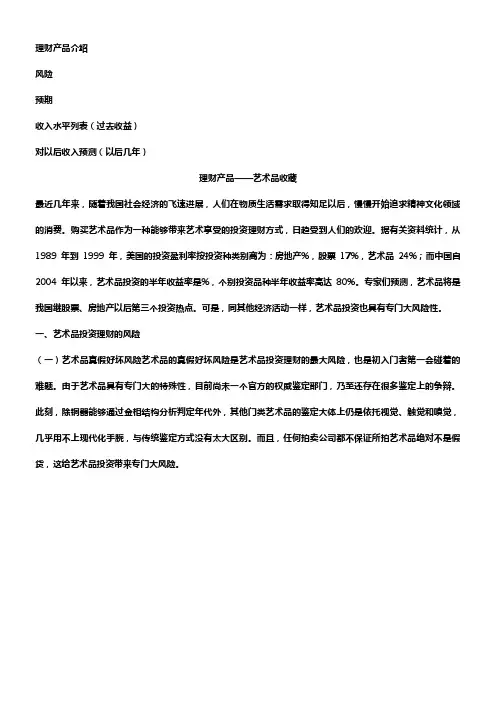 艺术品投资风险
