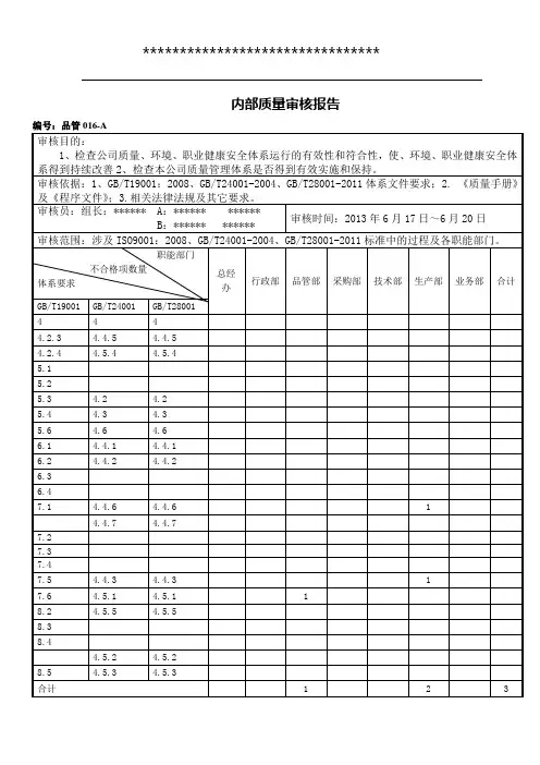 三体系内审报告