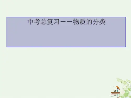 人教版初中化学中考总复习 物质的分类 PPT