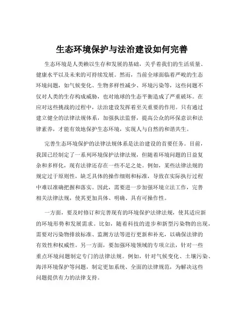 生态环境保护与法治建设如何完善