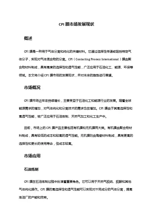2024年CPI膜市场发展现状