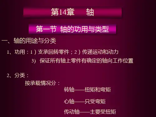 轴的功用与类型