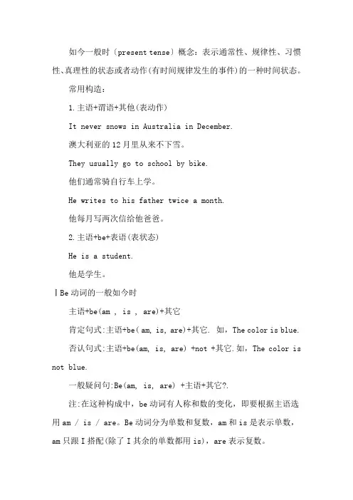 一般现在时公开课课件