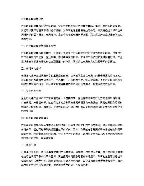产业组织经济学的分析