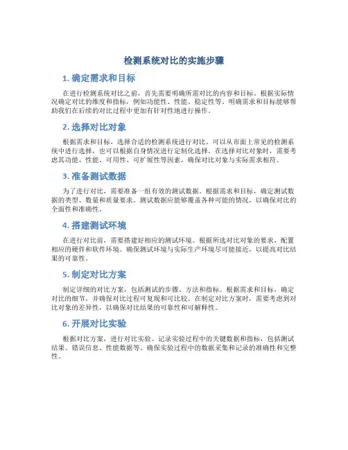 检测系统对比的实施步骤