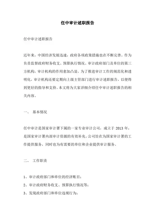 任中审计述职报告