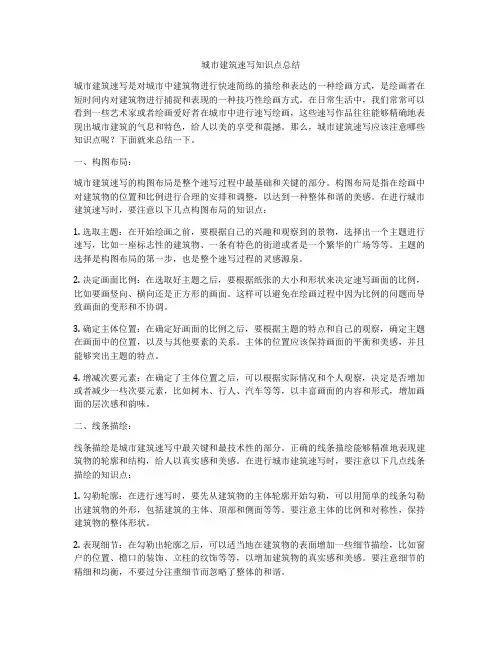城市建筑速写知识点总结