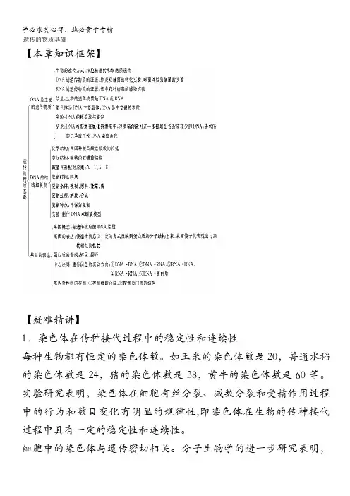 高中生物全套导学案：第6章 遗传的物质基础(人教版)