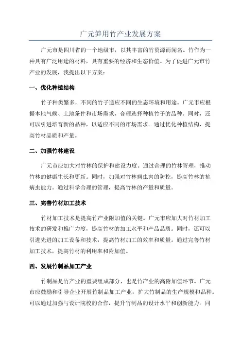广元笋用竹产业发展方案