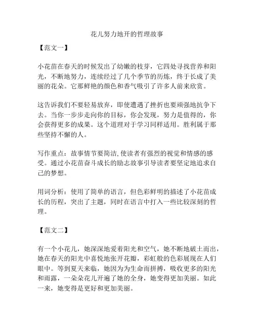 花儿努力地开的哲理故事