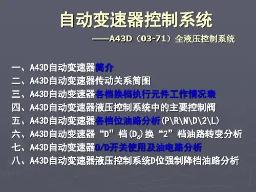 自动变速器控制系统——全液压控制系统